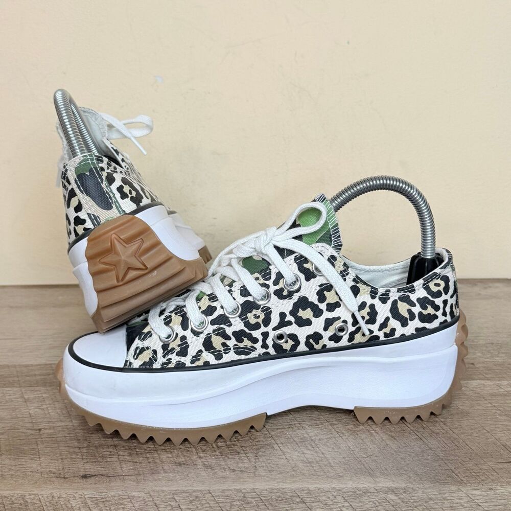 Converse Run Star Hike Low 'Leopard' sneakers platform shoes size 7 women’s